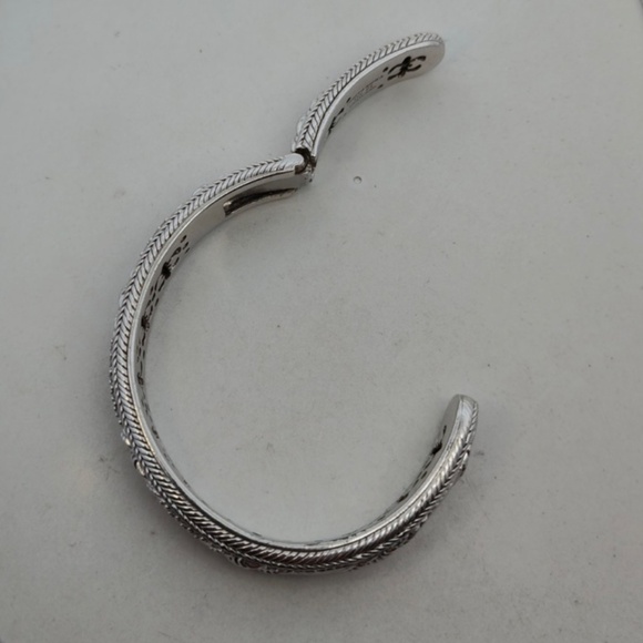 Judith Ripka Sterling Silver and CZ Hinged Cuff Bracelet - Picture 4 of 5